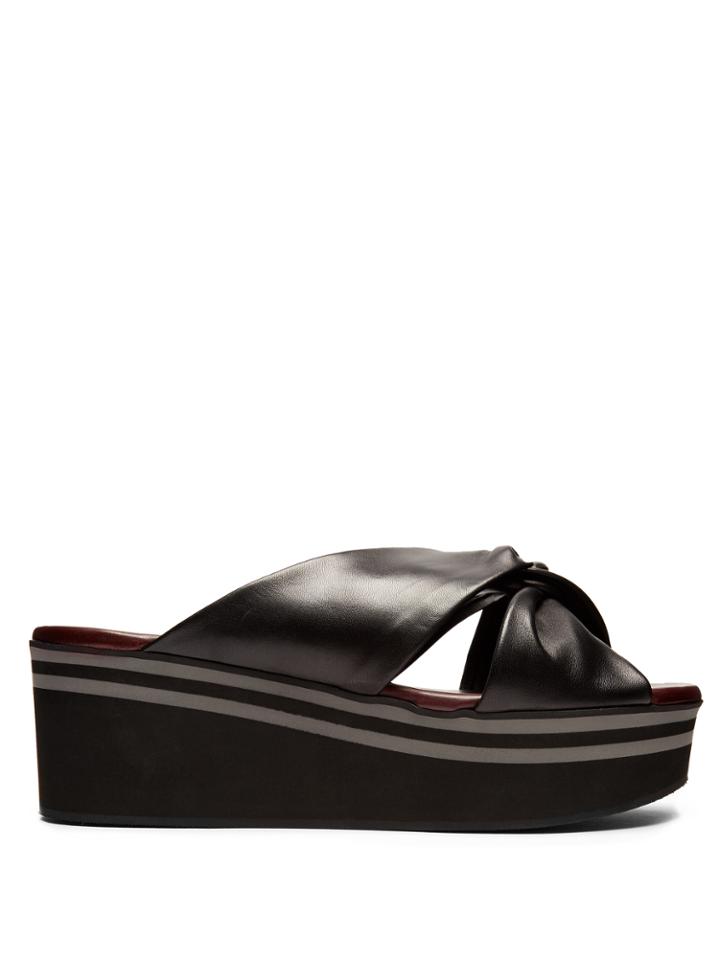 Robert Clergerie Pally Leather Flatform Sandals