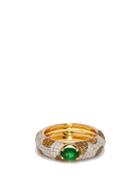 Matchesfashion.com Yvonne Lon - Alliance Diamond, Tsavorite & 18kt Gold Ring - Womens - Gold Multi