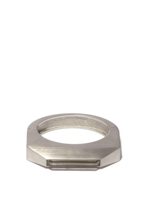Rick Owens - Logo-engraved Crystal & Brass Bracelet - Mens - Silver