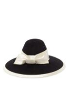 Matchesfashion.com Gucci - Aurora Satin Bow-trimmed Felt Hat - Womens - Black White
