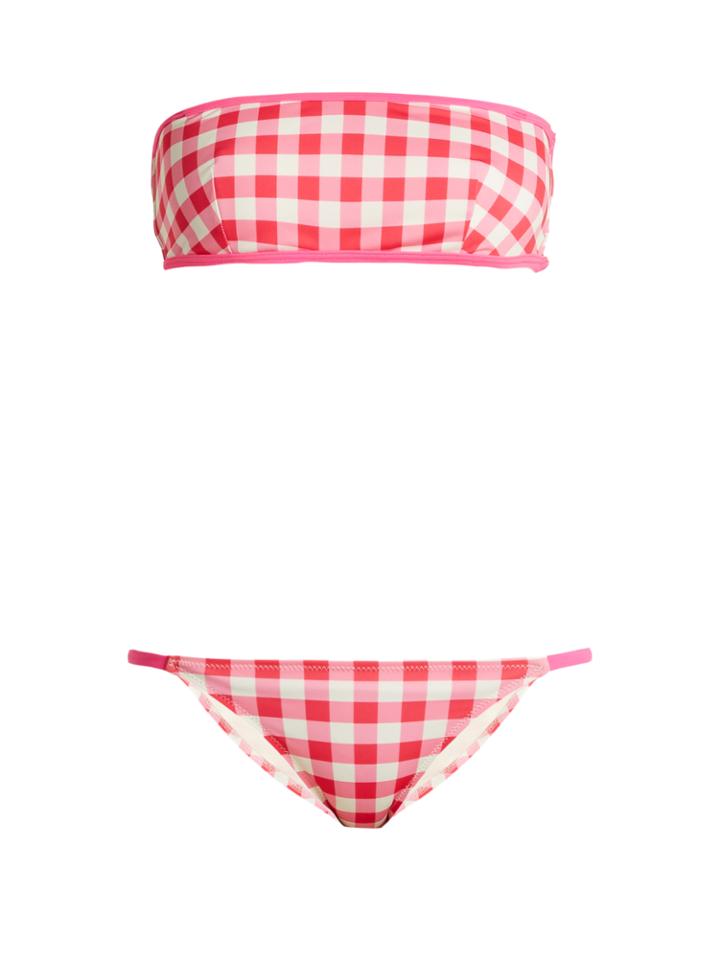 Solid & Striped The Kate Bandeau Gingham Bikini