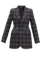 Matchesfashion.com Balenciaga - Hourglass Checked Twill Blazer - Womens - Grey Multi