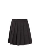 Batsheva - Corinne Pleated Faille Mini Skirt - Womens - Black