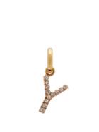 Matchesfashion.com Burberry - Y Crystal Embellished Letter Charm - Womens - Crystal