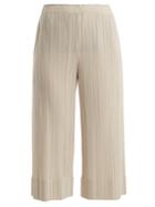 Pleats Please Issey Miyake Wide-leg Pleated Cropped Trousers