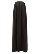 Matchesfashion.com Sara Battaglia - Bow-back Wool-blend Twill Gown - Womens - Black