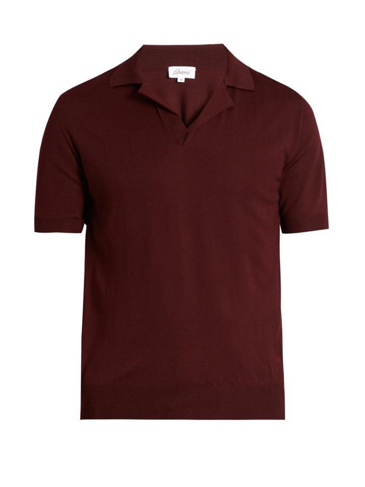 Brioni Knitted Short-sleeved Polo Shirt