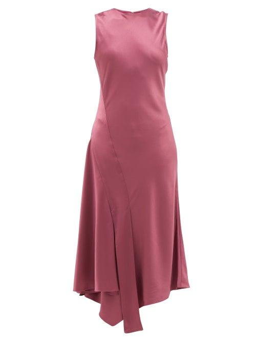 Matchesfashion.com Sies Marjan - Vanessa Asymmetric Satin Dress - Womens - Mid Burgundy