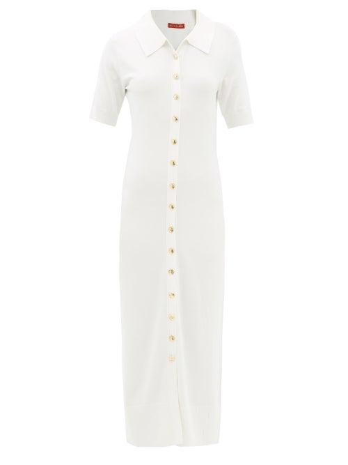 Altuzarra - Hestia Buttoned Wool-blend Midi Dress - Womens - White