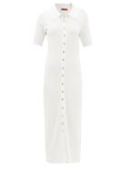 Altuzarra - Hestia Buttoned Wool-blend Midi Dress - Womens - White
