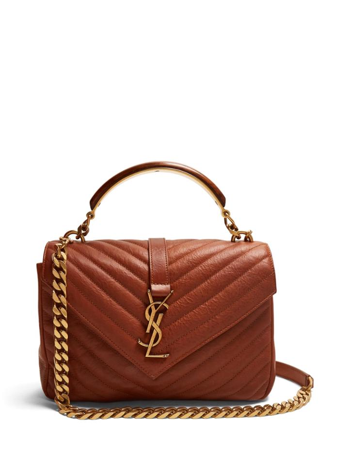 Saint Laurent Saharienne Leather Shoulder Bag