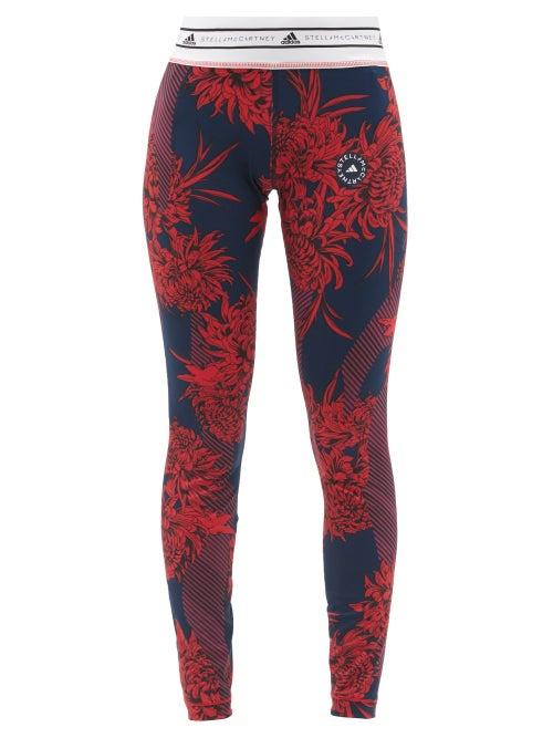 Matchesfashion.com Adidas By Stella Mccartney - Future Playground Recycled Fibre-blend Leggings - Womens - Blue Multi