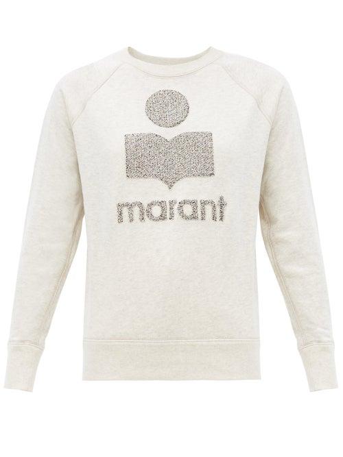 Matchesfashion.com Isabel Marant Toile - Milly Terry-logo Cotton-blend Sweatshirt - Womens - Ivory