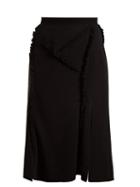 Matchesfashion.com Altuzarra - Minaret Ruffle Trimmed Skirt - Womens - Black
