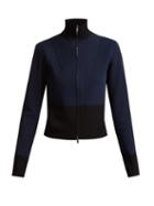 Matchesfashion.com Colville - Long Sleeved Panelled Back Sweater - Womens - Black Blue