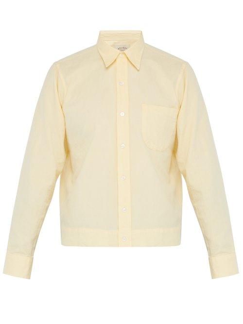 Matchesfashion.com Holiday Boileau - Cropped Cotton Shirt - Mens - Yellow