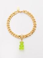 Crystal Haze - Plain Jane Nostalgia Bear Chain-link Bracelet - Womens - Green Multi