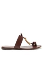 Matchesfashion.com Gianvito Rossi - Chain Strap Leather Sandals - Womens - Brown Gold