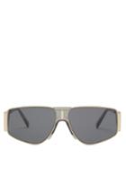 Matchesfashion.com Givenchy - Acetate-panel Angular Metal Sunglasses - Mens - Gold