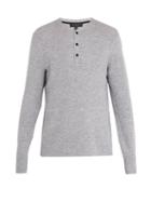 Matchesfashion.com Rag & Bone - Gregory Long Sleeved Wool Blend Henley Top - Mens - Grey