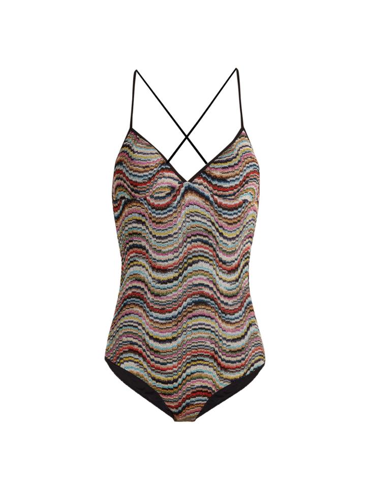 Missoni Mare Wave Lam Halterneck Swimsuit