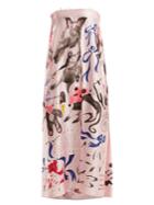 Claire Barrow Animal-print Strapless Silk-satin Dress