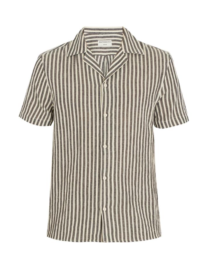 Éditions M.r Tahiti Striped Cotton-blend Shirt