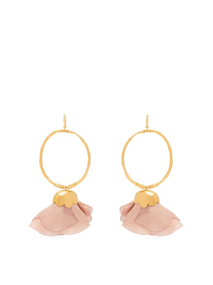 Elise Tsikis Natura Silk-flower Gold-plated Hoop Earrings