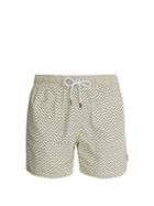 Matchesfashion.com Retromarine - Zigzag Print Swim Shorts - Mens - Cream Multi