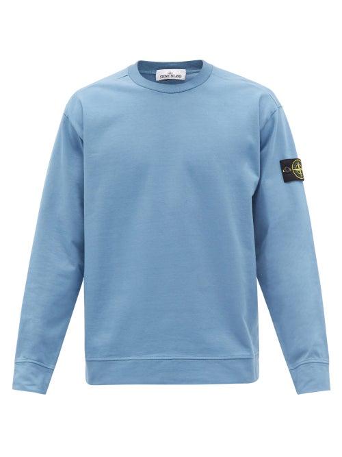 Stone Island - Logo-patch Cotton-jersey Sweatshirt - Mens - Blue