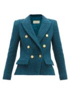 Matchesfashion.com Alexandre Vauthier - Double Breasted Tweed Jacket - Womens - Blue