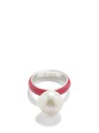 Fry Powers - Fuschia Pink Pearl, Enamel & Sterling Silver Ring - Womens - Pink Multi