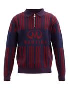 Matchesfashion.com Martine Rose - Logo-jacquard Cotton-blend Lam Polo Sweatshirt - Mens - Red Navy
