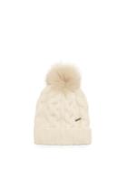 Woolrich John Rich & Bros. Serenity Fur-pompom Cable-knit Wool Beanie Hat