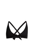 Matchesfashion.com Solid & Striped - Fiona Ribbed Tie Up Bow Bikini Top - Womens - Black