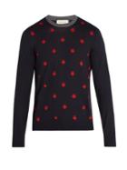 Gucci Bee-embroidered Wool Sweater