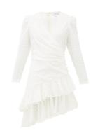Matchesfashion.com Rhode - Lola Ruffled Broderie-anglaise Cotton Wrap Dress - Womens - White