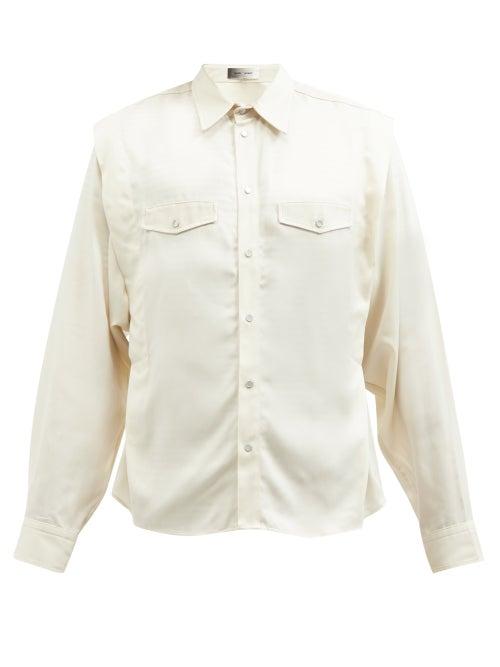 Isabel Marant - Tanalkim Faux-pocket Lyocell-crepe Shirt - Mens - Cream