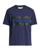 Ami Satin-panel Crew-neck Cotton T-shirt