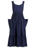 Matchesfashion.com Love Binetti - Simple Minds Tiered Cotton Dress - Womens - Blue