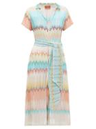 Matchesfashion.com Missoni Mare - Metallic Zigzag Knit Shirtdress - Womens - Multi