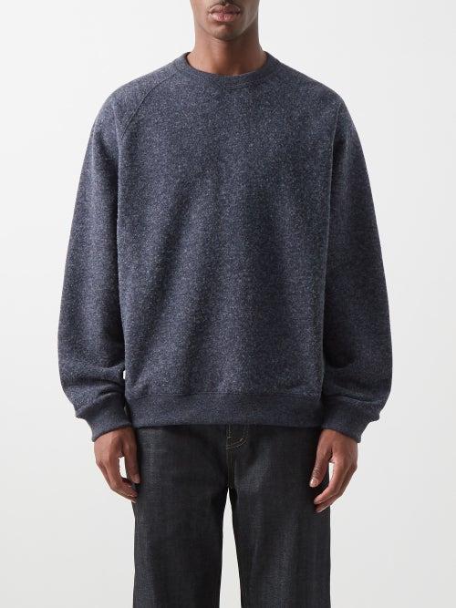 Raey - Raglan-sleeved Cotton-blend Jersey Sweatshirt - Mens - Navy