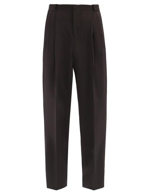 Matchesfashion.com Umit Benan B+ - High-rise Pleated Wool-blend Trousers - Mens - Black