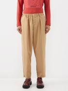 Marni - Elasticated-waist Wool Cropped Trousers - Mens - Camel