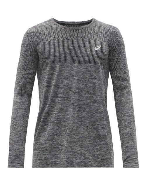 Matchesfashion.com Asics - Race Reflective-logo Seamless Long-sleeved T-shirt - Mens - Black