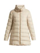 Matchesfashion.com Herno - Funnel Neck Quilted Down Mid Length Coat - Womens - Beige