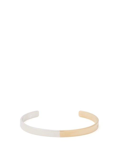 Matchesfashion.com Maison Margiela - Number Engraved Two Tone Silver Bracelet - Mens - Silver Multi