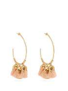 Matchesfashion.com Elise Tsikis - Choras Gold Plated Tassel Hoop Earrings - Womens - Pink