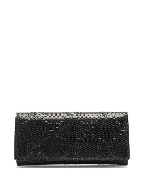 Matchesfashion.com Gucci - Gg-logo Embossed-leather Wallet - Mens - Black