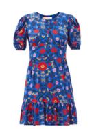 Matchesfashion.com La Doublej - Coquette Floral-print Dress - Womens - Blue Multi